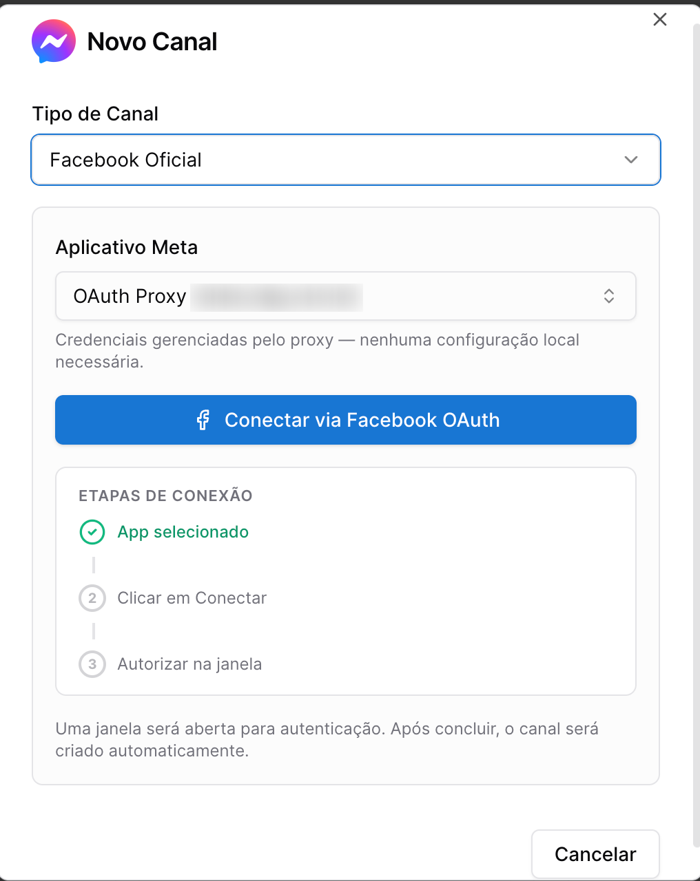 O sistema - conectar canal facebook messenger